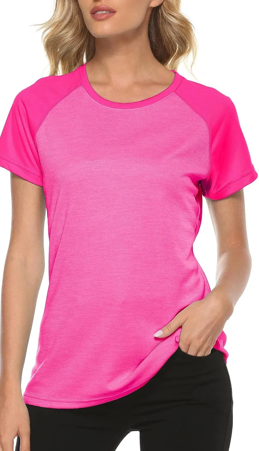 MoFiz Women's Short Sleeve UPF 50  Sun Protection Sports T-Shirt Quick Dry Running Workout Athletic Tee Top