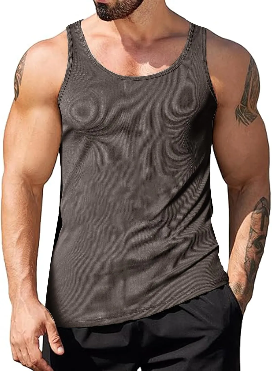 Muscle Killer Men's Workout Tank Tops Gym Muscle Tee Sleeveless Fitness Quick Dry Bodybuilding Ribbed Knit T Shirt