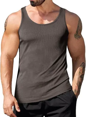 Muscle Killer Men's Workout Tank Tops Gym Muscle Tee Sleeveless Fitness Quick Dry Bodybuilding Ribbed Knit T Shirt