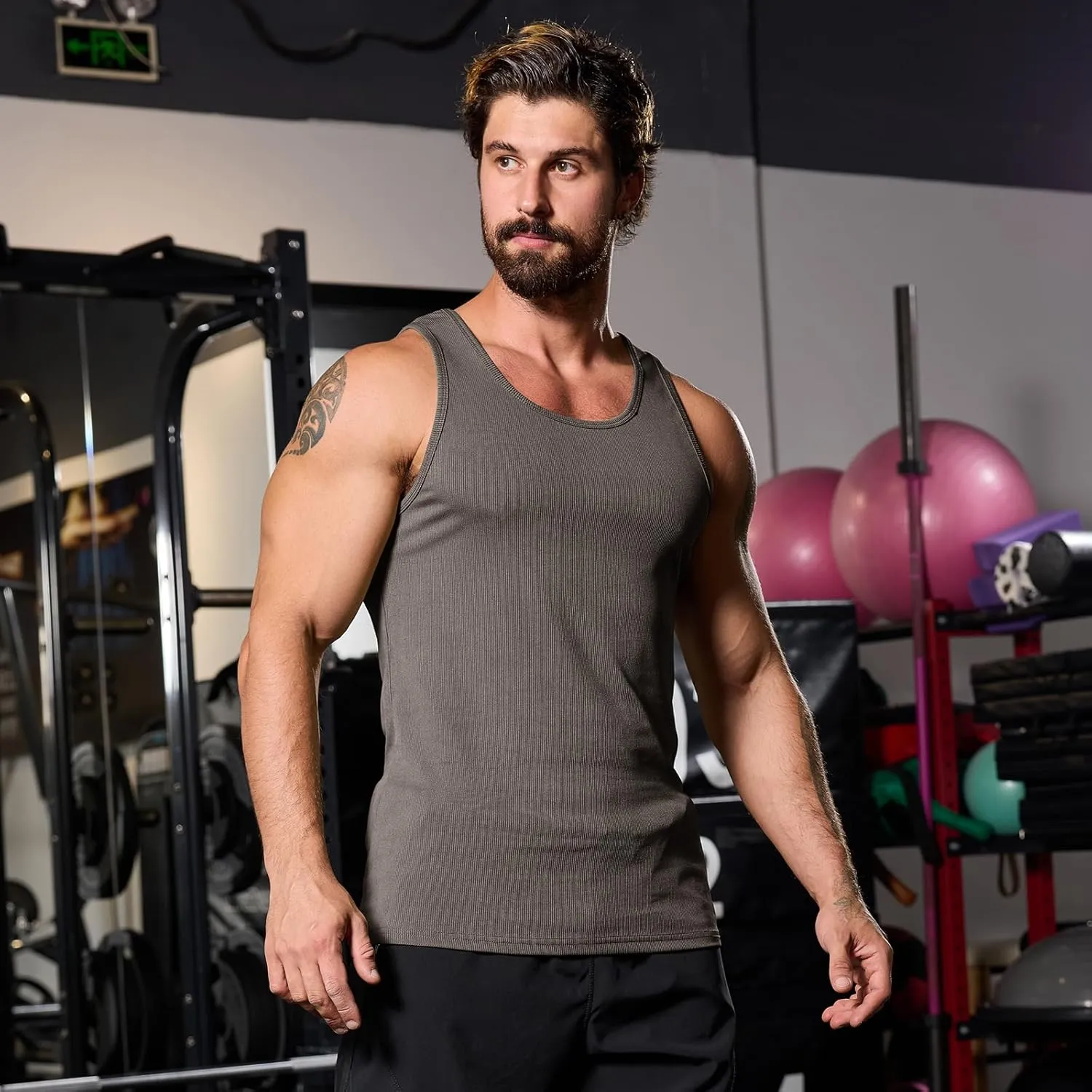 Muscle Killer Men's Workout Tank Tops Gym Muscle Tee Sleeveless Fitness Quick Dry Bodybuilding Ribbed Knit T Shirt