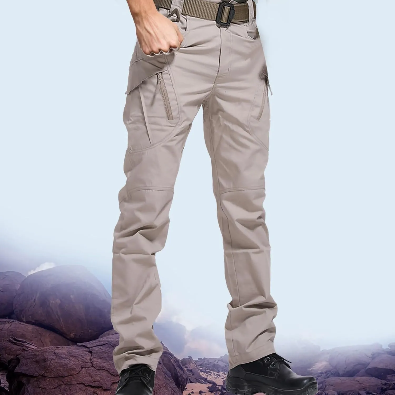 Muscularfit Camo Pants for Men Causal Joggers Athletic Pants Loose Fit Twill Chino Multi Pockets Straight Sweatpants 2023