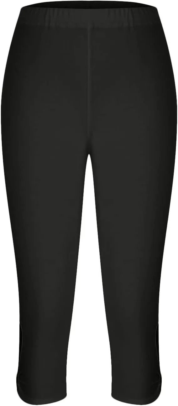 New Leggings for Women Lace Capri Leggings Slim Fit Yoga Pants Soft Lace Hem Stretch Crop Tights for Workout Running