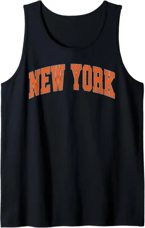 New York NY Vintage Athletic Sports Design Orange Style Tank Top
