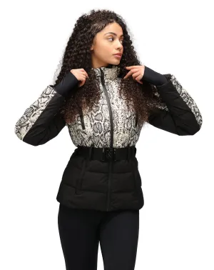 Nikkie Uriel Snake Pattern Ski Jacket with Belt