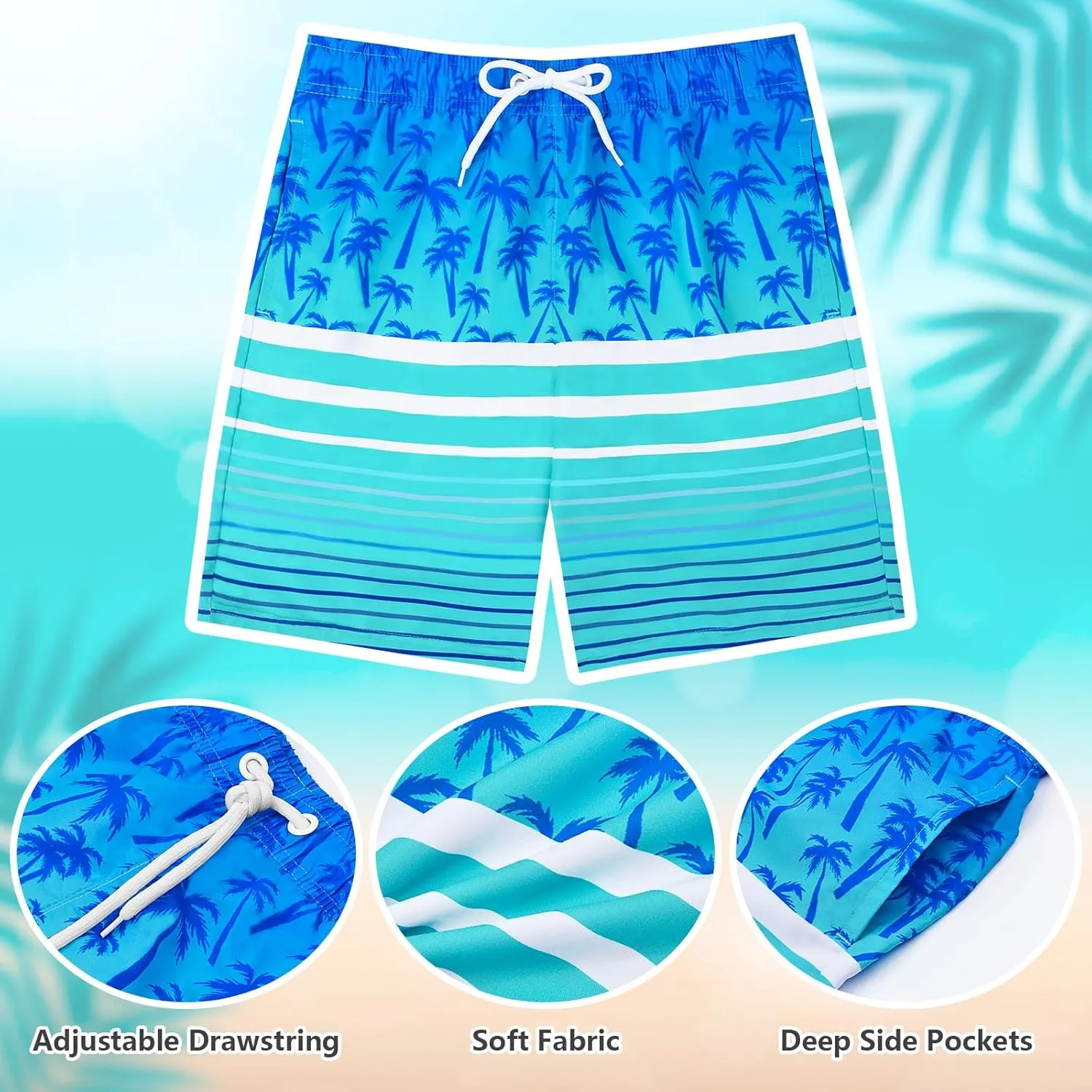OlyPegic Boys Swim Trunks Swim Shorts Quick Dry Boys Bathing Suit Swimsuit Swimwear Toddler Kids Beach Board Shorts Youth