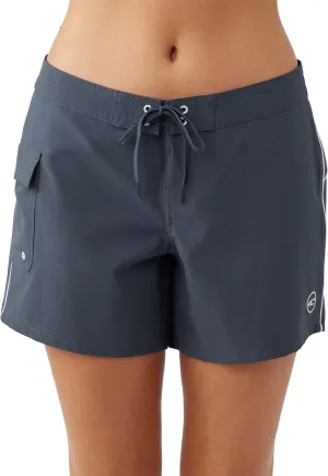 O'NEILL Women's 5 Inch Boardshorts - Stretchy Swim Shorts for Women - Beach Shorts for Swimming and Surfing,Slate | Whitecap,11