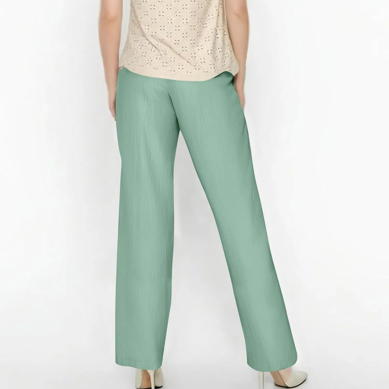 Oversized Wide Leg Pants Woman Baggy Elastic High Waisted Linen Trousers Pants Summer Boho Flowy Pants with Pockets