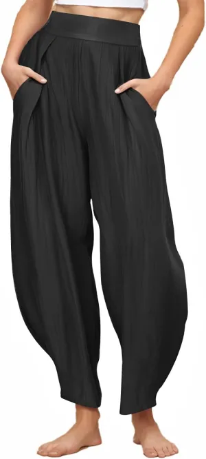 Pants for Women High Waist Casual Baggy Solid Color Sweatpants 2025 Summer Trousers Comfy Louge Pant with Pockets