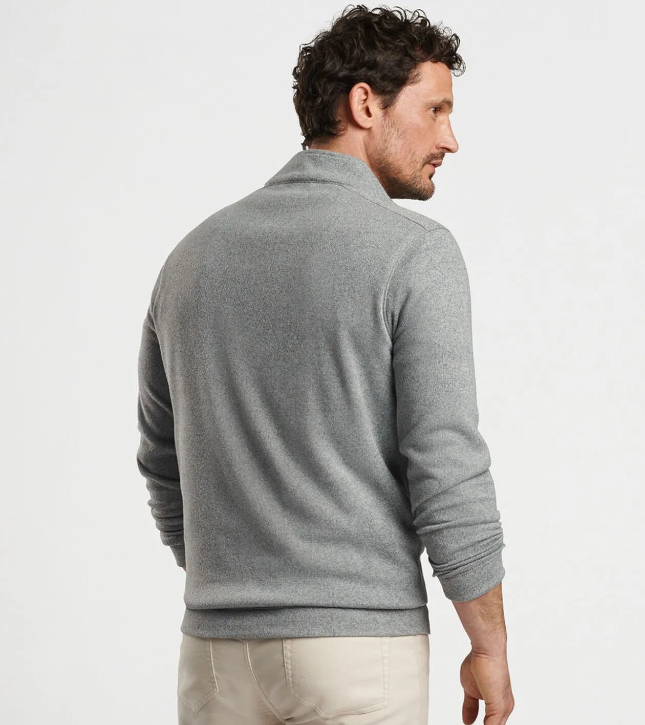 Peter Millar - Georgia Script™ Crown Sweater Fleece Quarter-Zip - Gale Grey