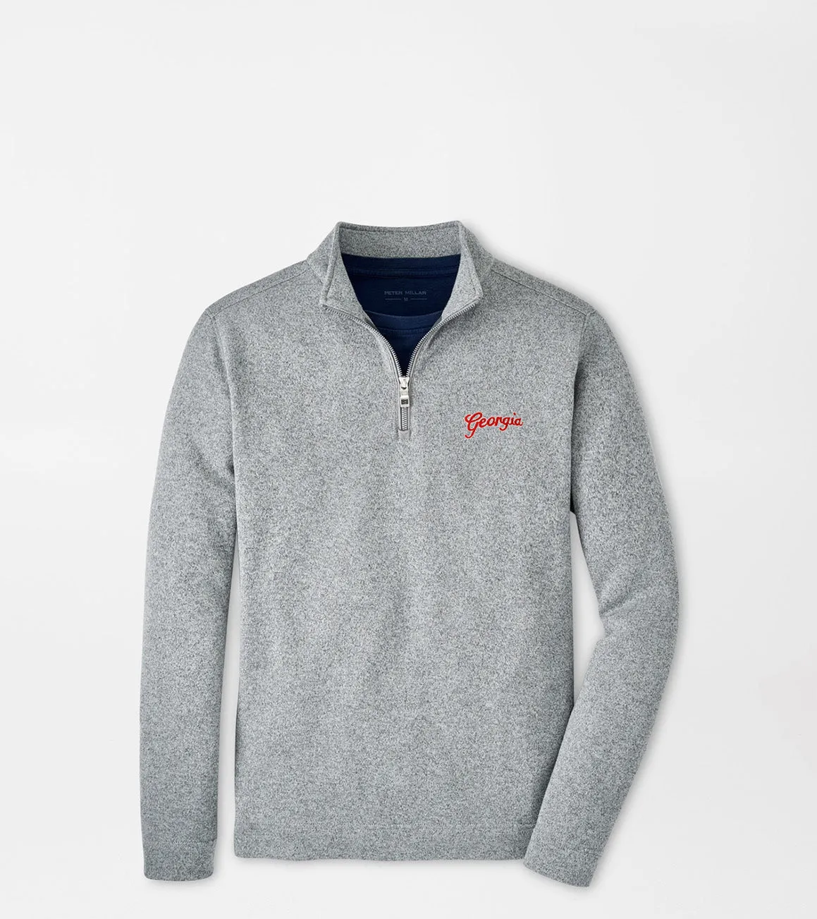 Peter Millar - Georgia Script™ Crown Sweater Fleece Quarter-Zip - Gale Grey