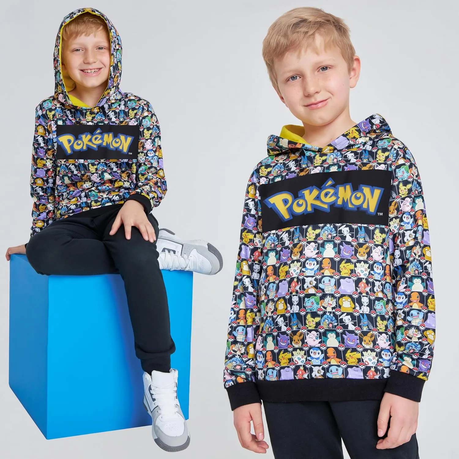 Pokemon Hoodie for Boys Teens Pikachu Hooded Sweatshirt Anime Pullover Top
