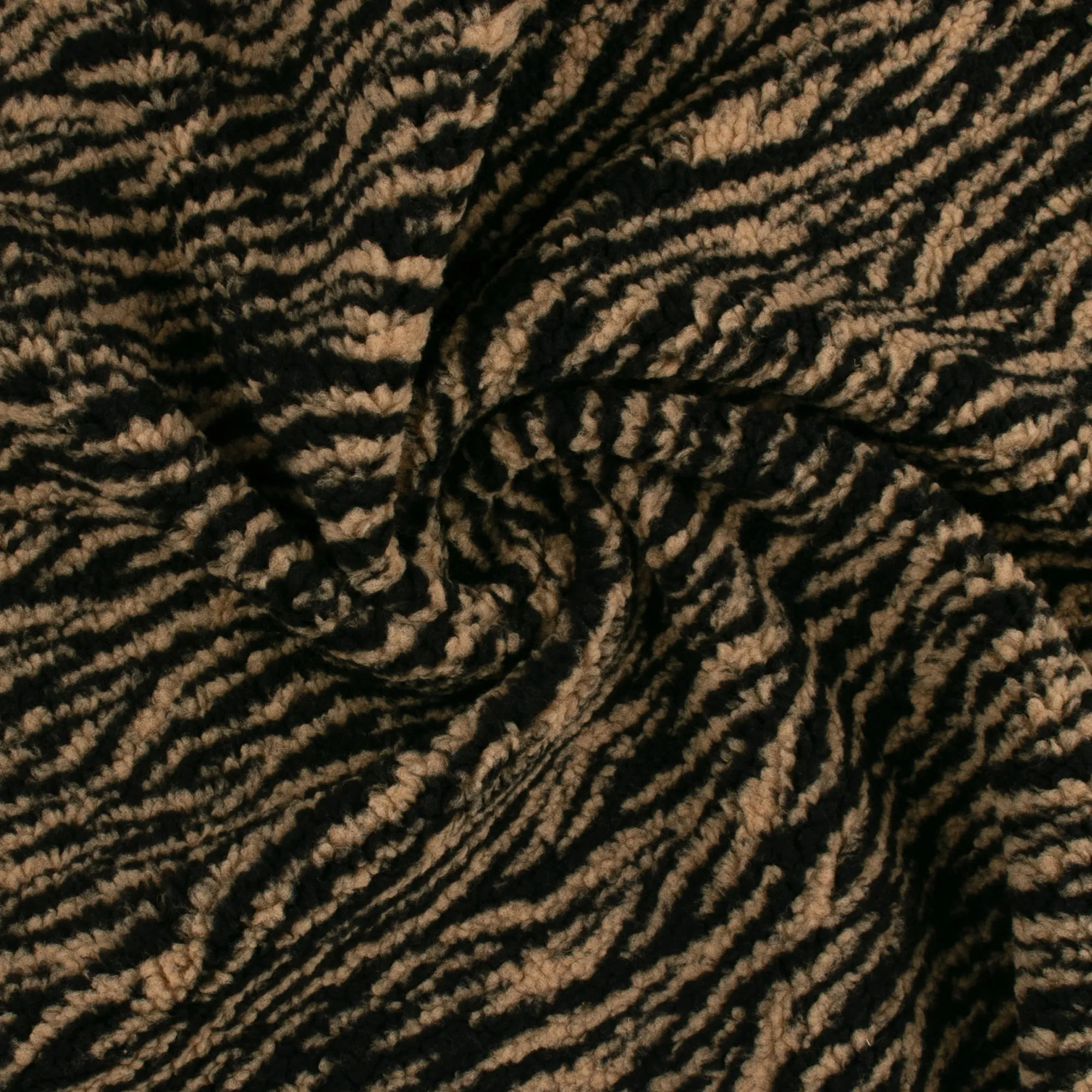 Printed Sherpa - LAMBY - Zebra - Beige
