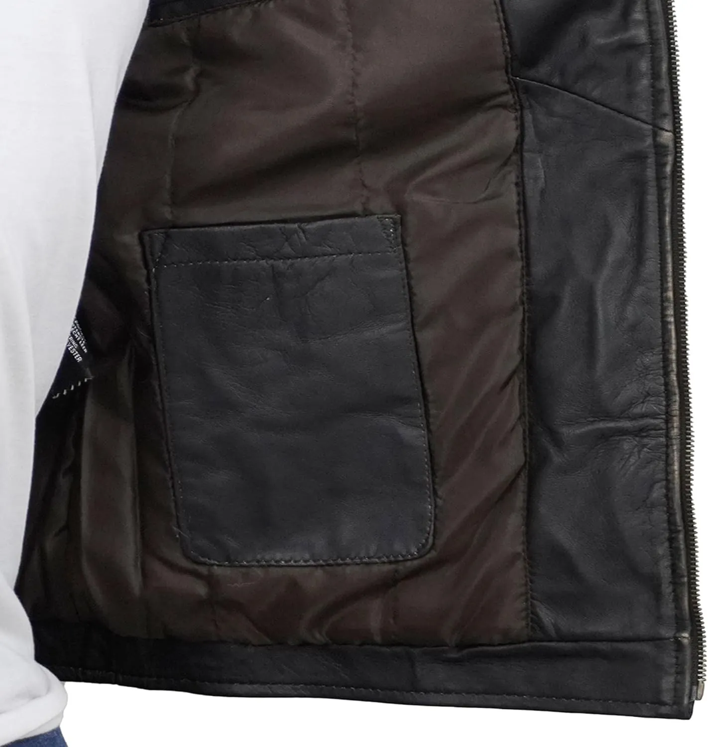 Real Lambskin Leather Jacket Men - Biker Style Stand Collar Zip Up Mens Motorcycle Jackets Outerwear