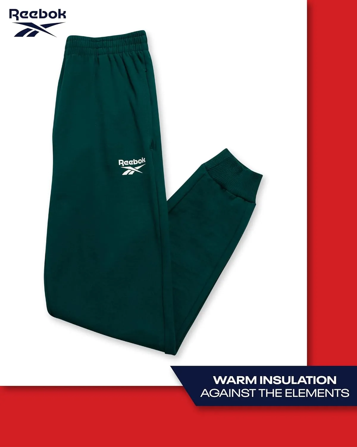 Reebok Boys' Active Tracksuit Set - 2 Piece Performance Fleece Varsity Jacket and Jogger Sweatpants for Boys (Sizes: 8-12)