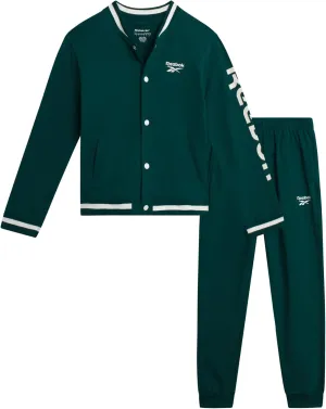 Reebok Boys' Active Tracksuit Set - 2 Piece Performance Fleece Varsity Jacket and Jogger Sweatpants for Boys (Sizes: 8-12)