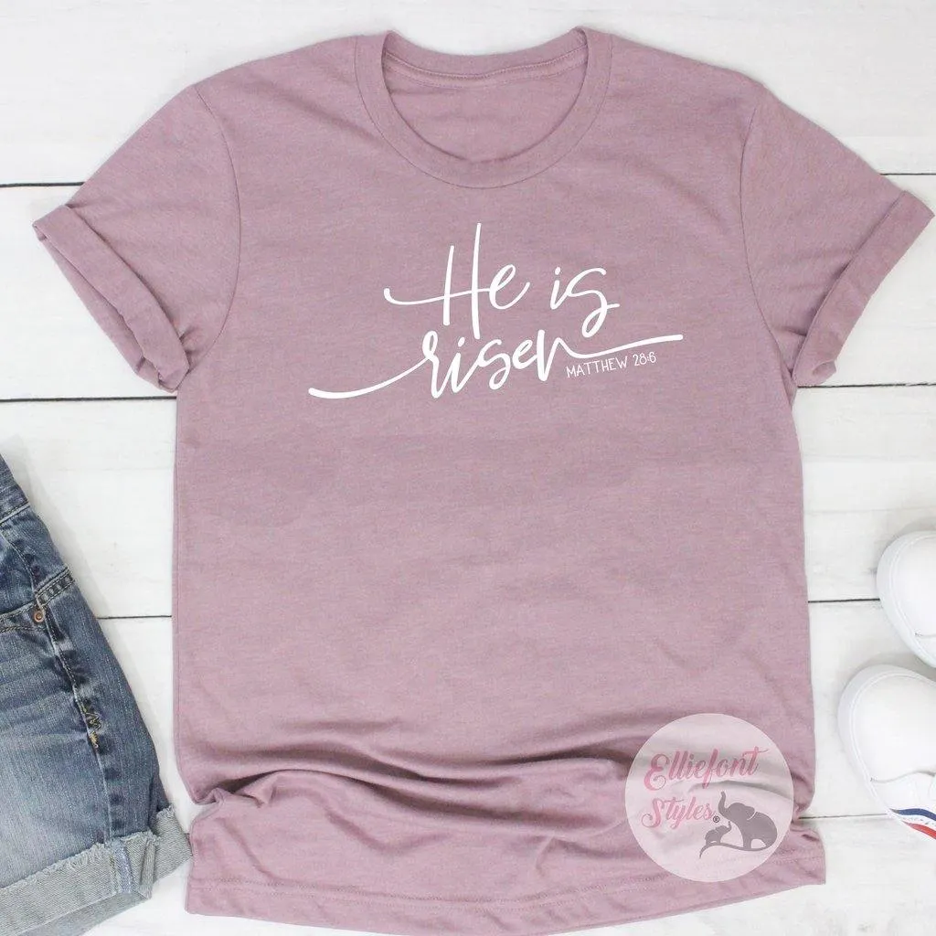 Religious Shirts He Is Risen Bible Verse Shirt