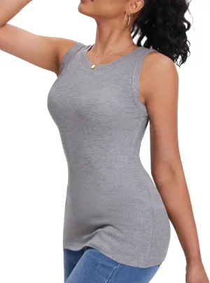 RMEY&YE Ribbed Tank Tops for Women Sleeveless 2025 Basic Women' T-Shirts Trendy Stretchy Lightweight Summer Casual Tops
