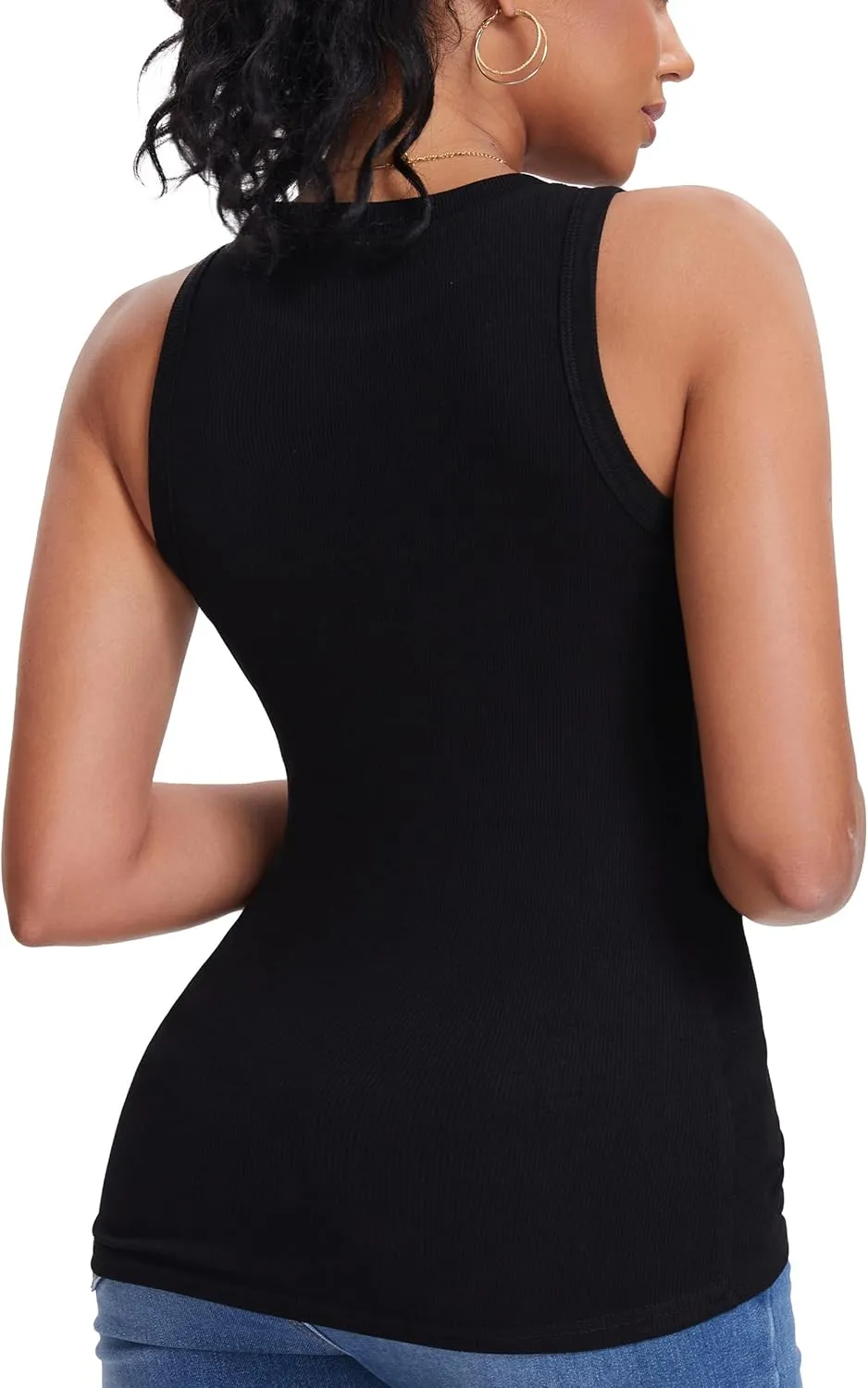 RMEY&YE Ribbed Tank Tops for Women Sleeveless 2025 Basic Women' T-Shirts Trendy Stretchy Lightweight Summer Casual Tops