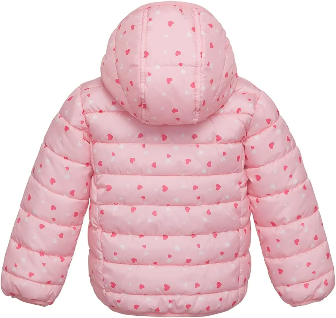 Rokka&Rolla Baby Puffer Jacket Girls Lightweight Winter Coat for Newborn Toddler Kids (18-24M, 2T-4T)
