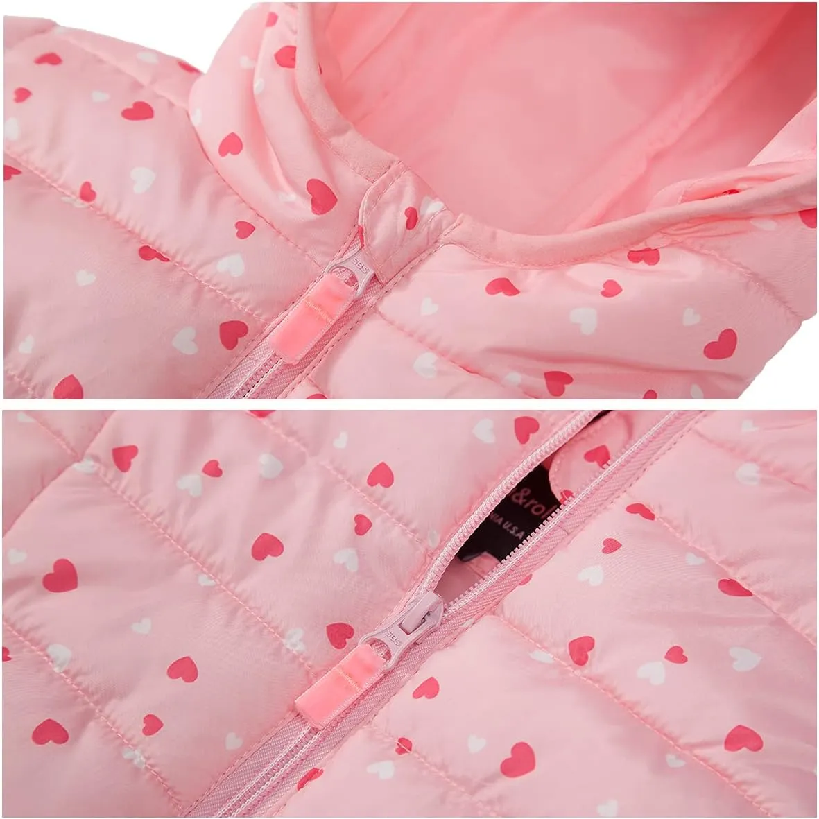 Rokka&Rolla Baby Puffer Jacket Girls Lightweight Winter Coat for Newborn Toddler Kids (18-24M, 2T-4T)
