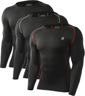 Runhit Compression Shirts for Men Long Sleeve Cool Dry Athletic Workout Tee Shirts Fishing Sun Shirts Sports Thermal Tights