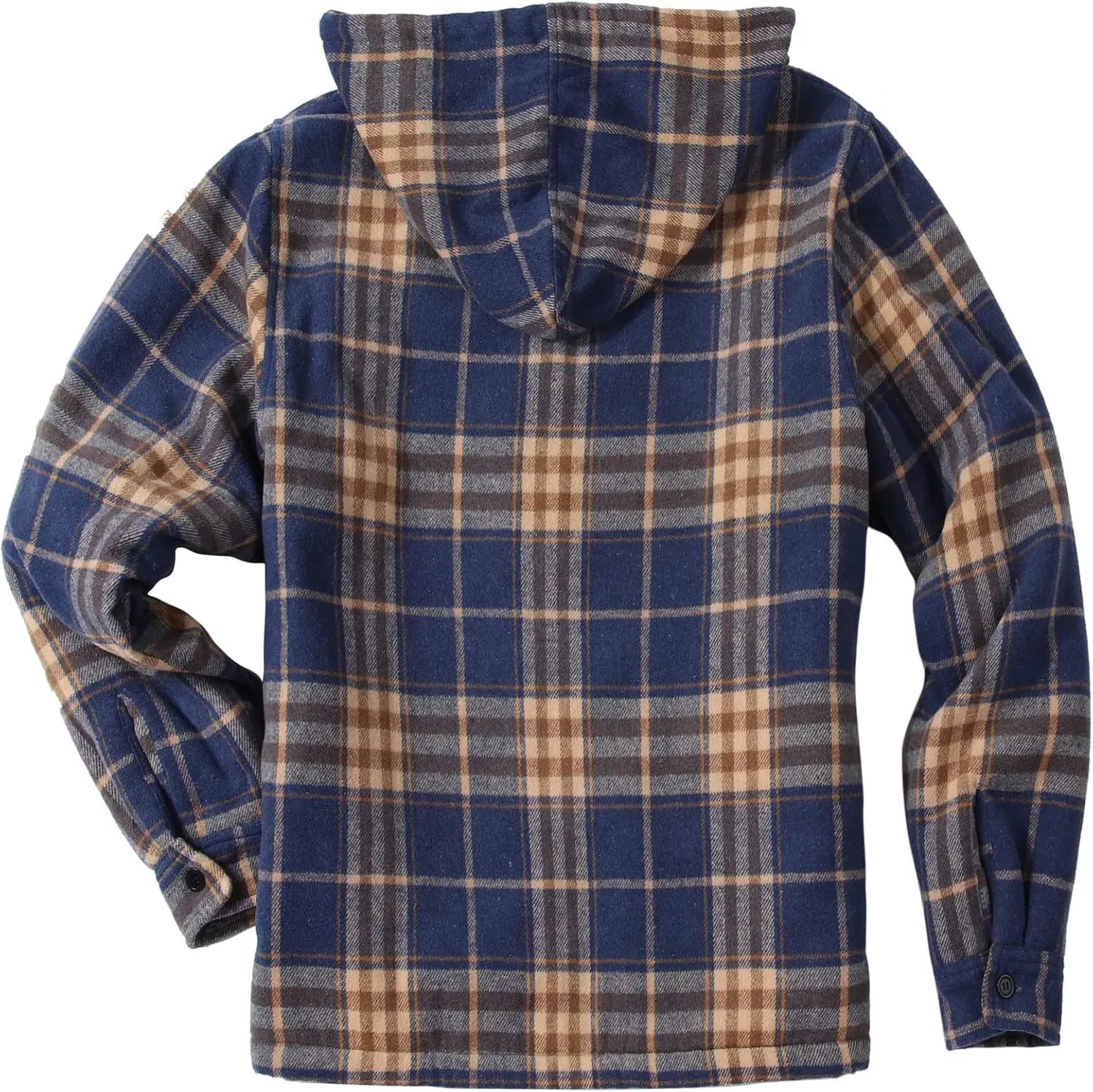 SCODI Men's Flannel Shirt Jacket Fleece Sherpa Lined Plaid Jackets Coat Full Zip Up Hoodie Winter Outwear