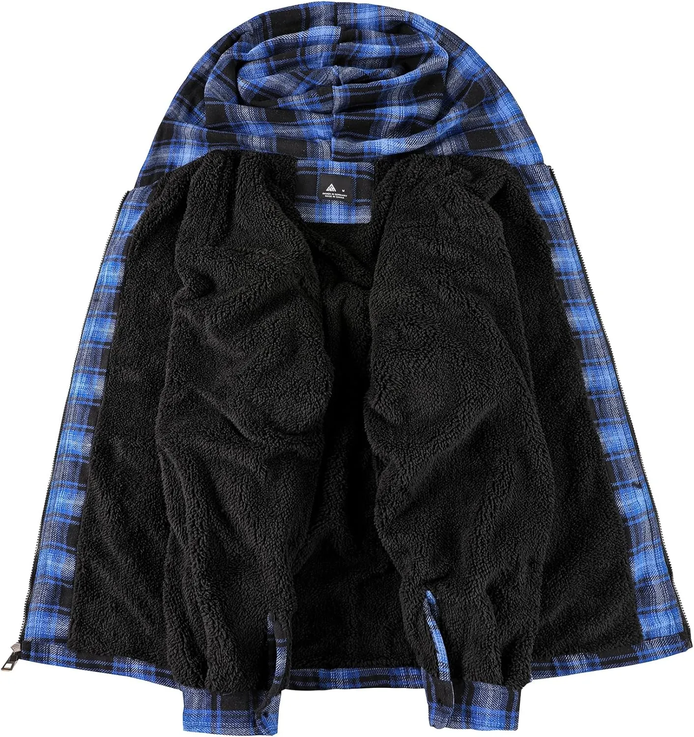 SCODI Men's Flannel Shirt Jacket Fleece Sherpa Lined Plaid Jackets Coat Full Zip Up Hoodie Winter Outwear