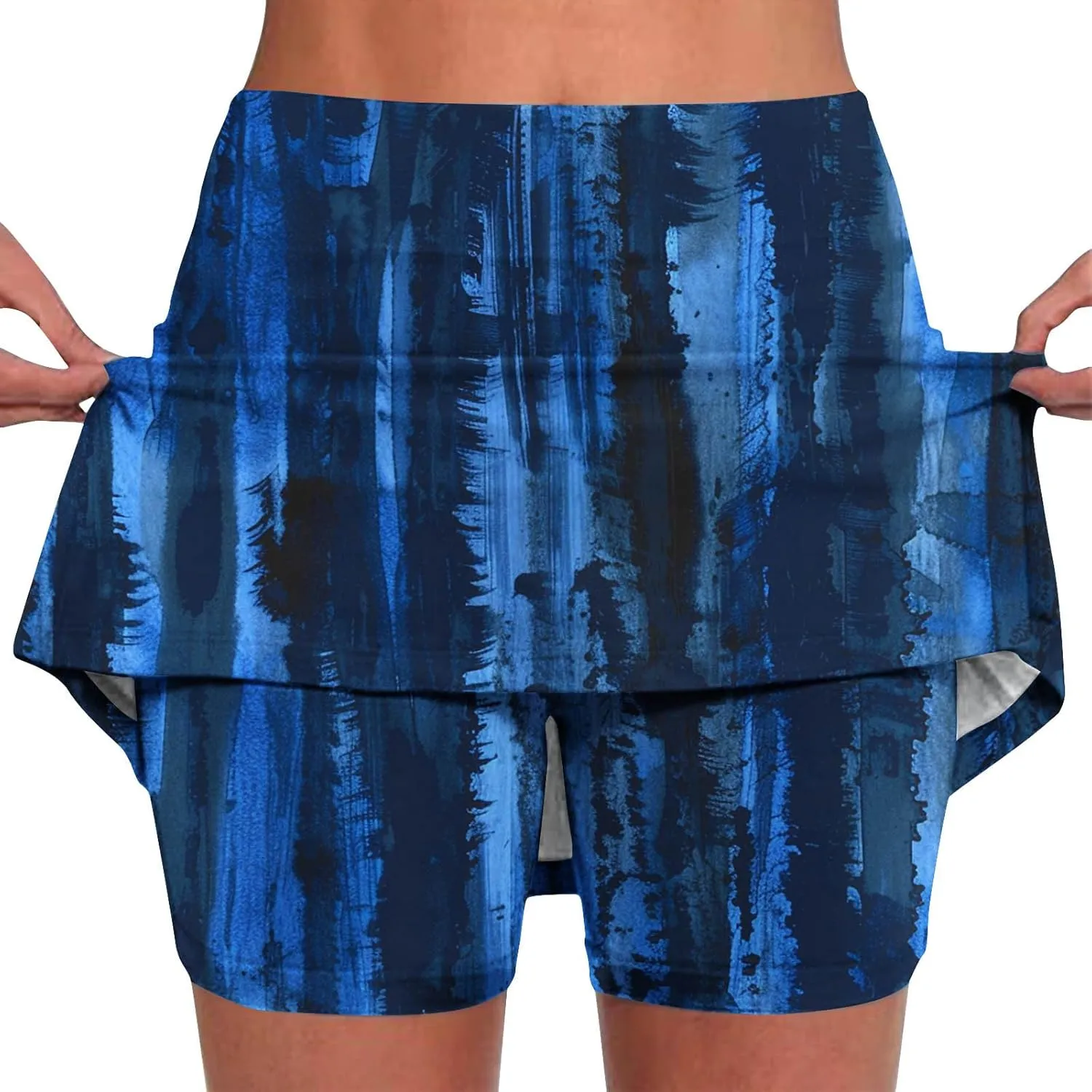 Skorts for Women Dressy Casual Tie Dye Skirts for Women High Waist Athletic Golf Tennis Skirt with Built in Shorts