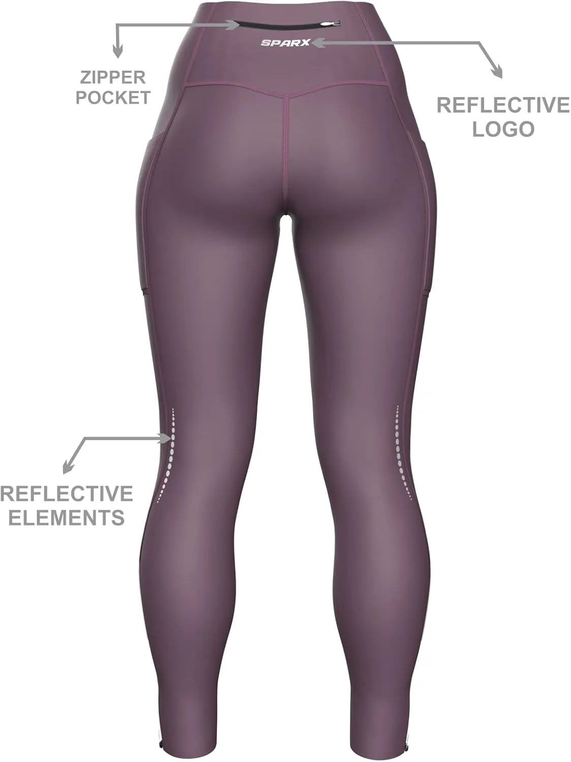 Sparx Fleece Lined Leggings for Women Warm Winter Thermal Tights High Waisted Yoga Pants Cold Weather with Pockets