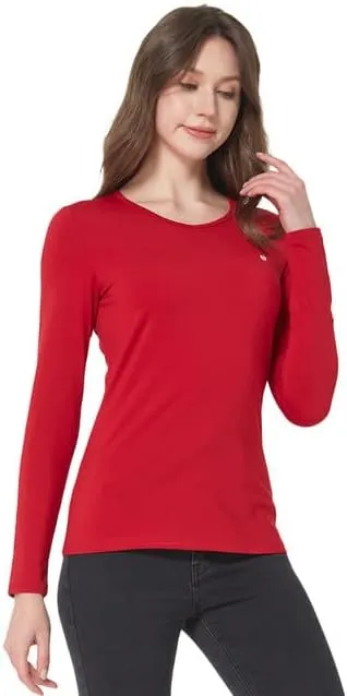 SSLR 2 Pack Women's Thermal Tops, Thermal Underwear for Women Long Sleeve Tee Shirts Basic Layering V Neck Fleece