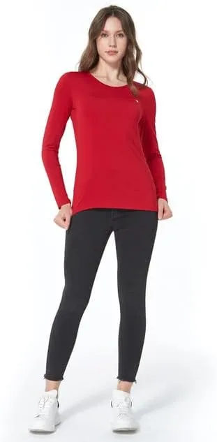 SSLR 2 Pack Women's Thermal Tops, Thermal Underwear for Women Long Sleeve Tee Shirts Basic Layering V Neck Fleece