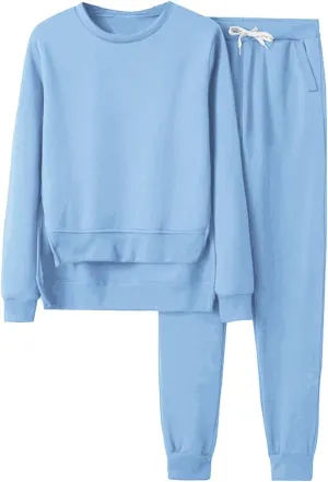 Sweatsuit for Women 2 Piece Long Sleeve Crewneck Cute Workout Long Sleeve Shirts Yoga Pants Outfits