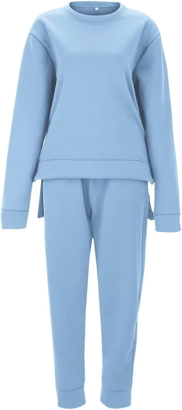 Sweatsuit for Women 2 Piece Long Sleeve Crewneck Cute Workout Long Sleeve Shirts Yoga Pants Outfits