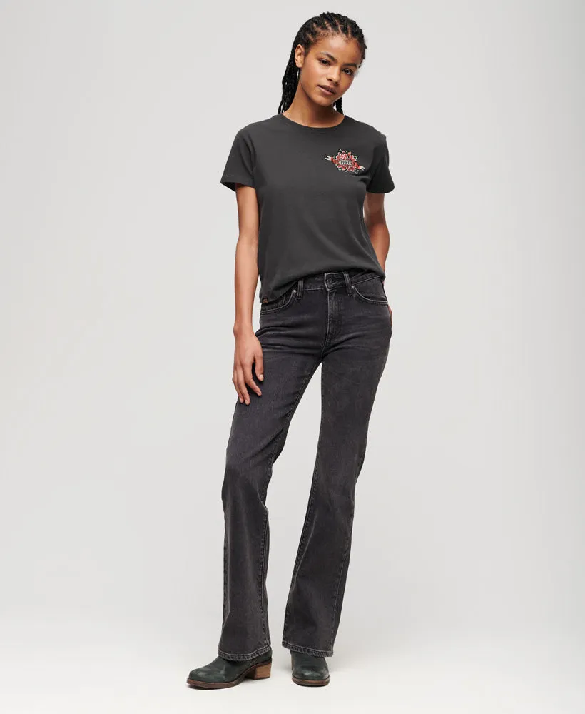 Tattoo Rhinestone T-Shirt - Charcoal