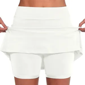 Tennis Skirts for Women with Shorts Pockets Athletic Golf Skorts Workout Running Layered Casual Mini Skater Skorts