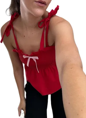 Tie Front Tank Tops for Women Y2k Spaghetti Strap Going Out Cami Crop Top Sexy Backless Cute Summer Camisoles