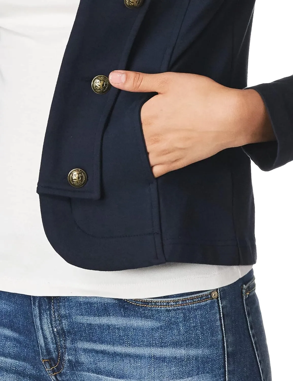 Tommy Hilfiger Womens Casual Band Jacket, Fall Fashion, Sky Capt, XX-Large