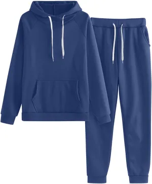 Two Piece Sets for Women Long Sleeve Crewneck Graphic Sweatsuits Sweatshirt Wide Leg Sweatpant Tracksuits