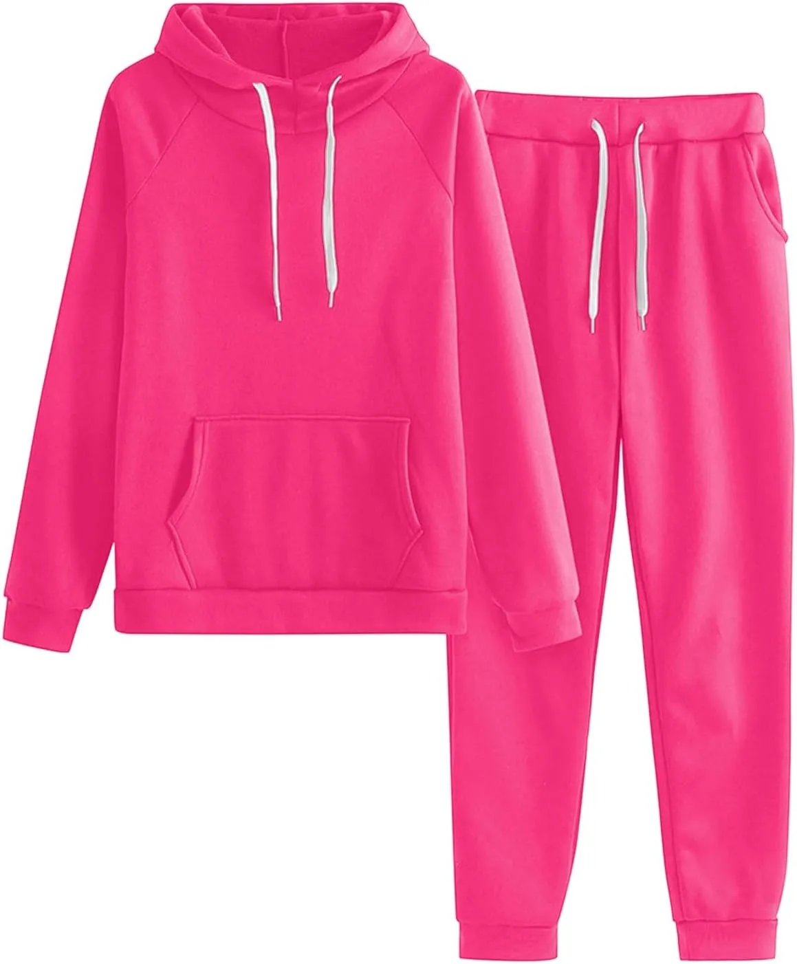 Two Piece Sets for Women Long Sleeve V Neck Drawstring Pants Sweatshirts with Joggers Sweatpants Sweatsuit