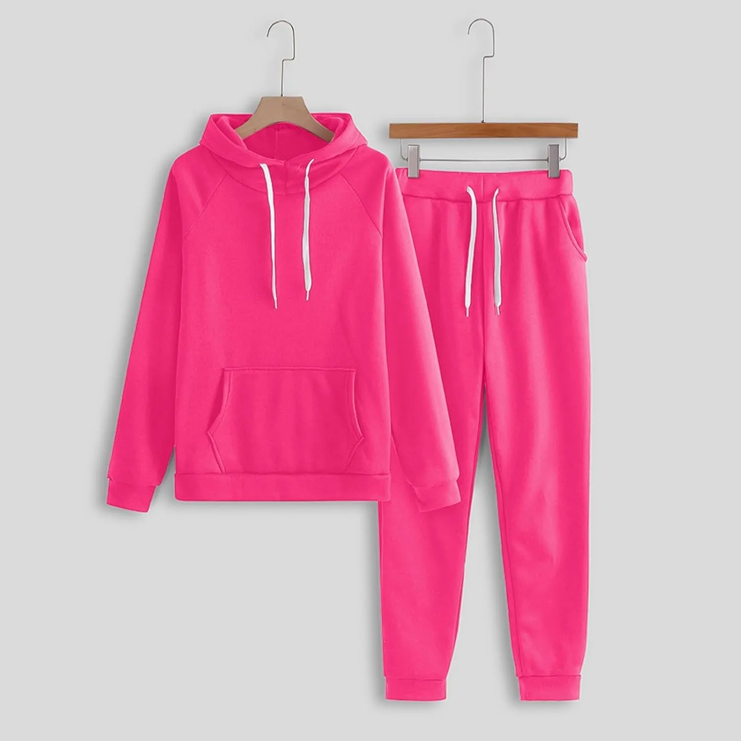Two Piece Sets for Women Long Sleeve V Neck Drawstring Pants Sweatshirts with Joggers Sweatpants Sweatsuit