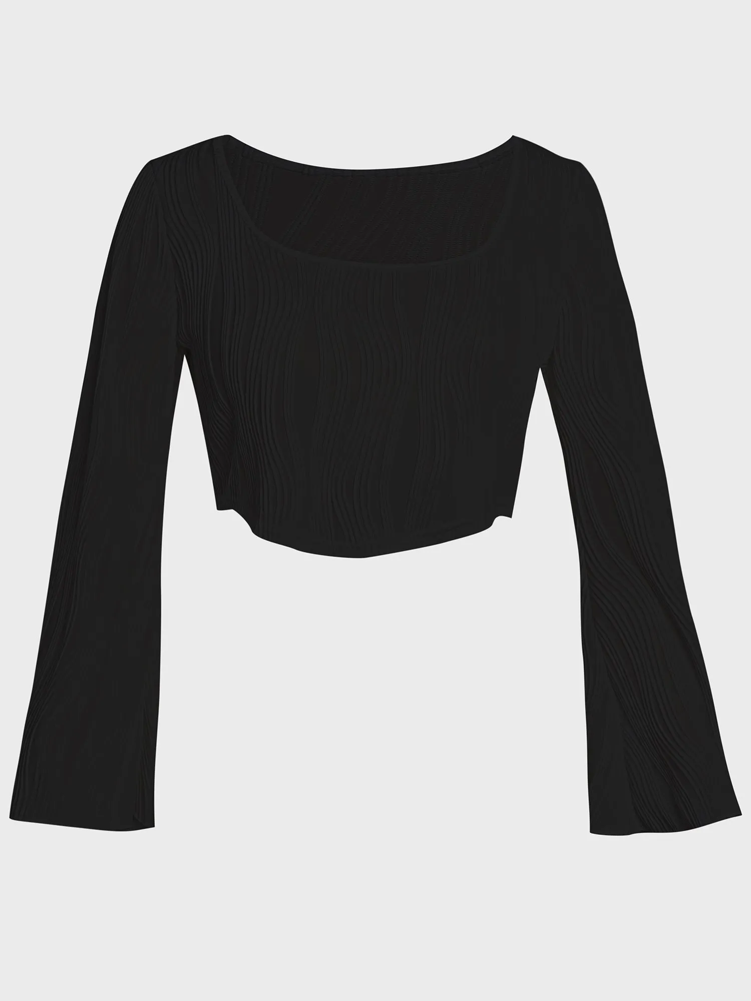 U Neck Trumpet Sleeve Top