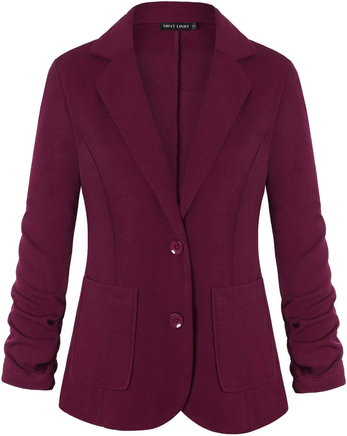 Unifizz Womens Casual Work Office Blazer Pockets Buttons Suit Jacket 3/4 Sleeve