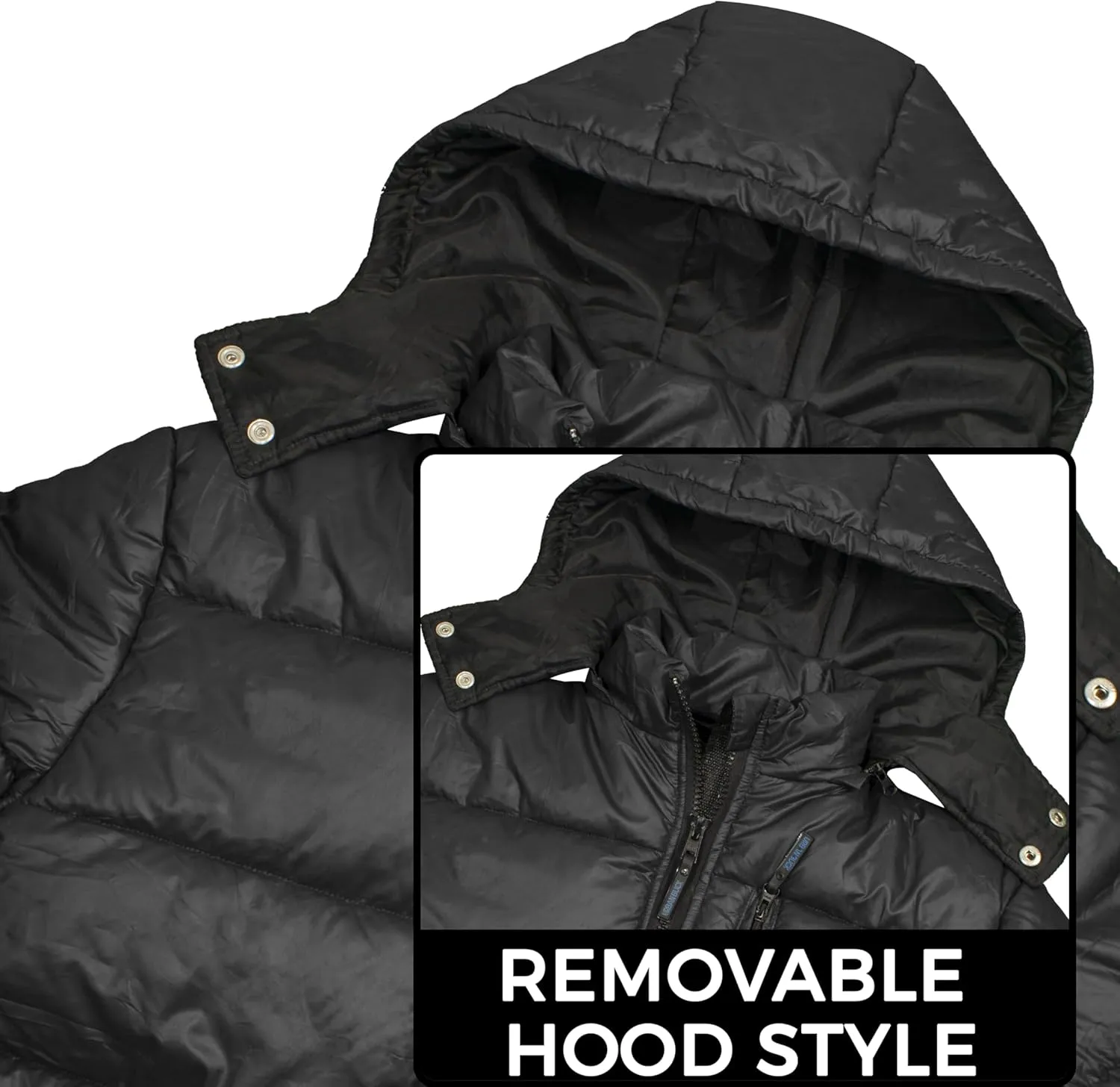 URBAN BUCK Mens Faux Fur Trimmed Hood Puffer Jacket Midweight Winter Down Windproof & Water Repellent Men Climbing Jackets