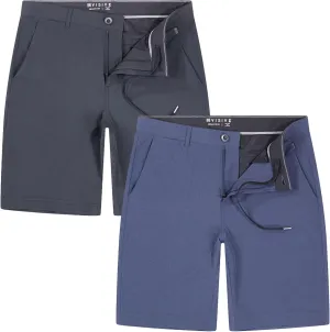 Visive Mens Shorts for Men, Hybrid Casual Golf Dress Flat Front Quick Dry Stretch Board Shorts, Lightweight Chino Short