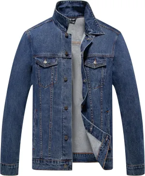 voeeron Denim Jacket Men Durable Comfortable and High Performance Jean Jacket Men