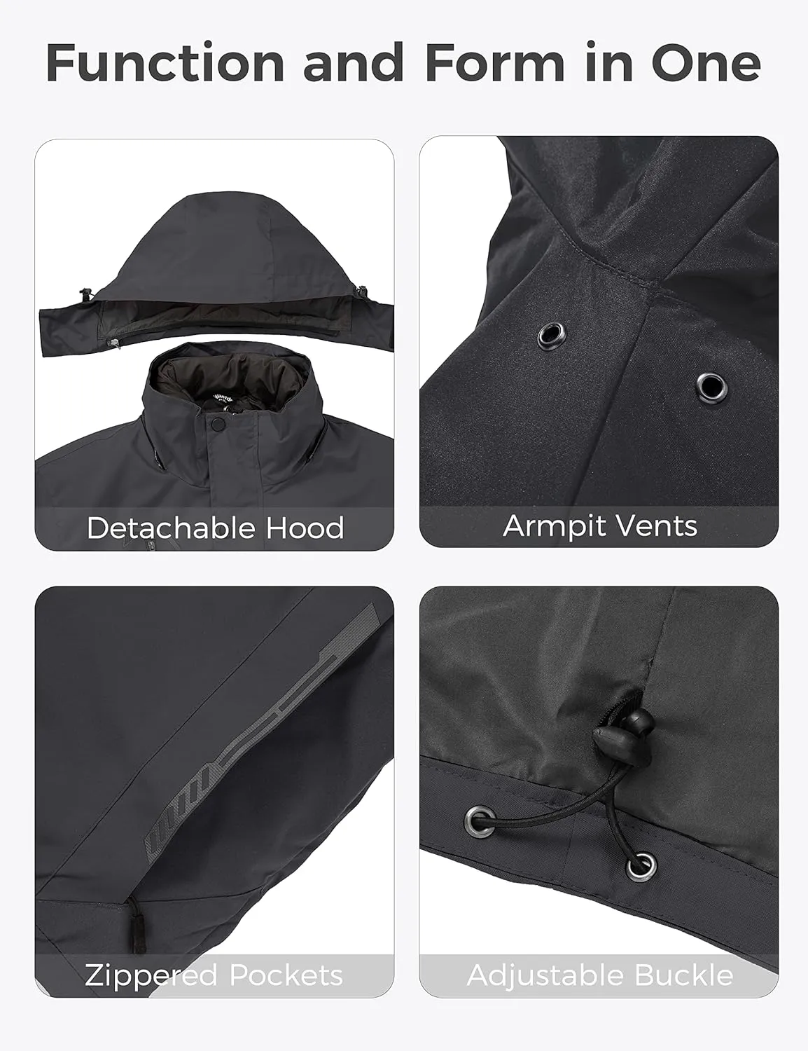 wantdo Men's 3 in 1 Waterproof Ski Jacket Warm Winter Snow Coat Puffer Rain Jacket