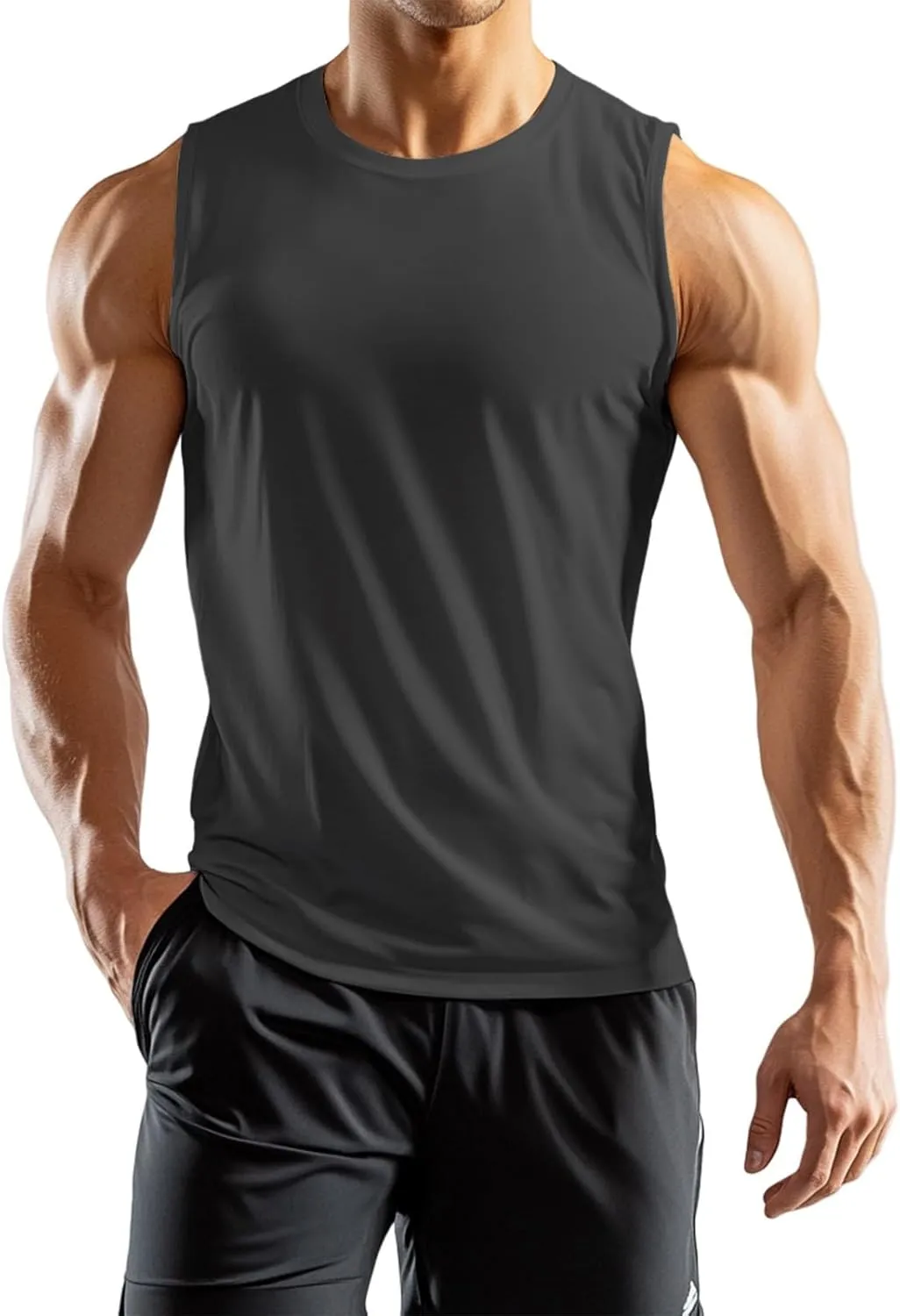 Weighted Vest Men 2025 Workout Tank Tops Quick Dry Sleeveless Muscle Tee Shirts for Athletic Gym Running Swim Beach Training
