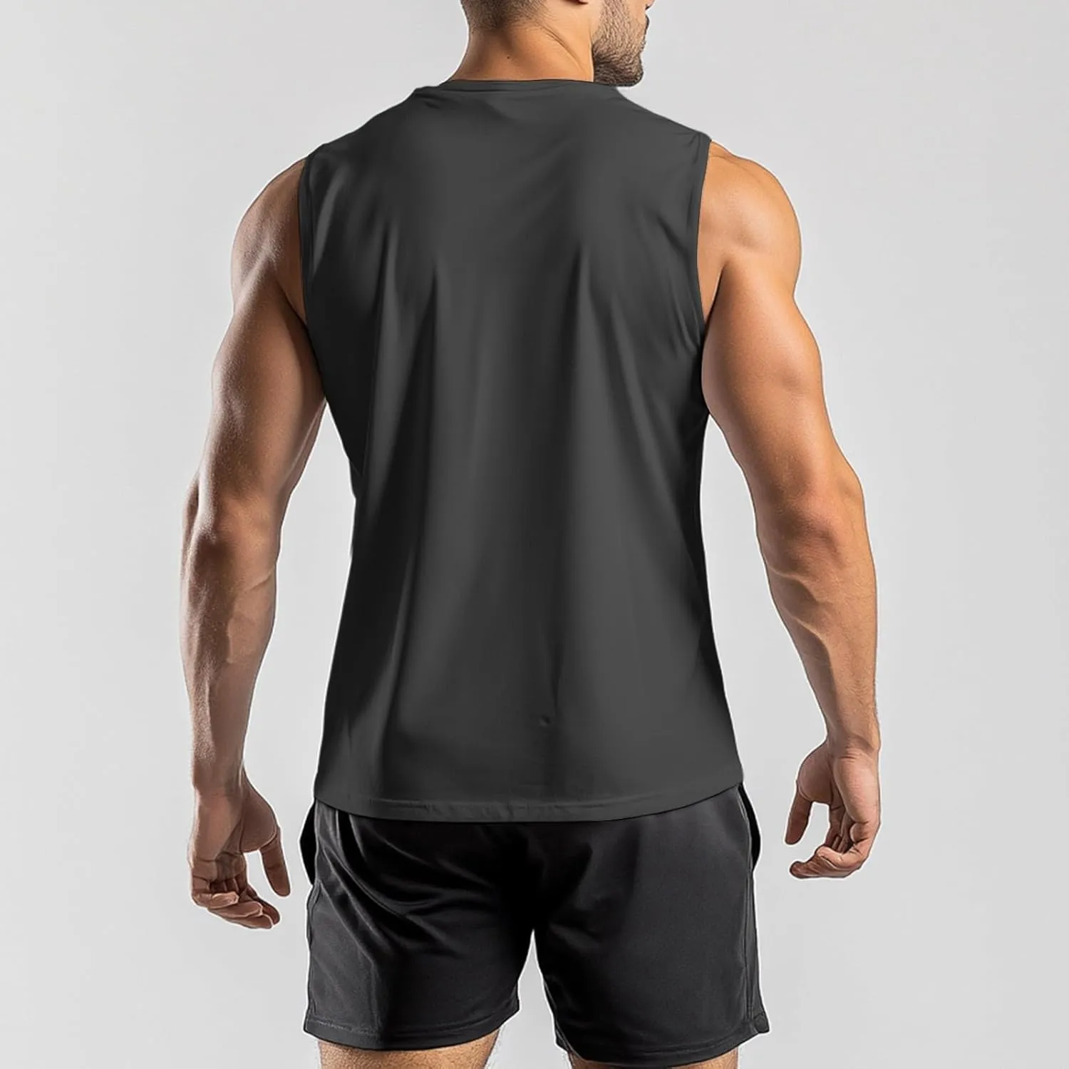 Weighted Vest Men 2025 Workout Tank Tops Quick Dry Sleeveless Muscle Tee Shirts for Athletic Gym Running Swim Beach Training