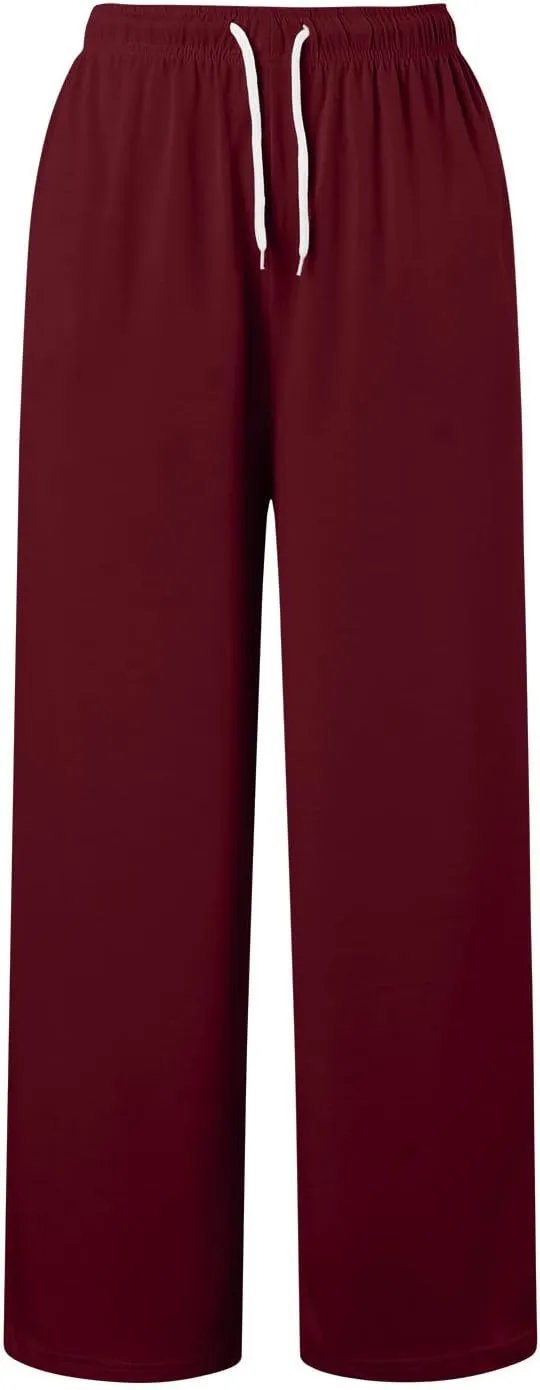 Wide Leg Sweat Pants for Womens High Waisted Baggy Sweatpants Casual Drawstring Workout Athletic Pants with Pockets