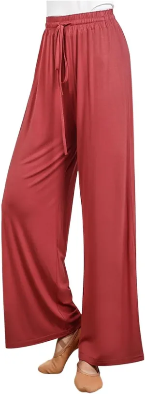 Wide Leg Yoga Pants for Women Comfy Cotton Lounge Workout Pant Loose Flowy Elastic Waist Trousers Trendy Dance Slacks